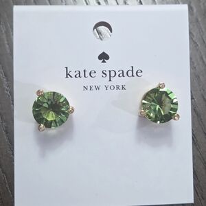 kate spade Gold-Tone Stud Earrings with Bright Green Crystals